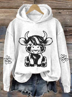 Women's Highland Cow Casual Hoodie