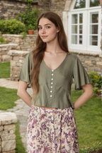 Aunt Julia Vintage Green Top