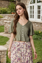 Aunt Julia Vintage Green Top