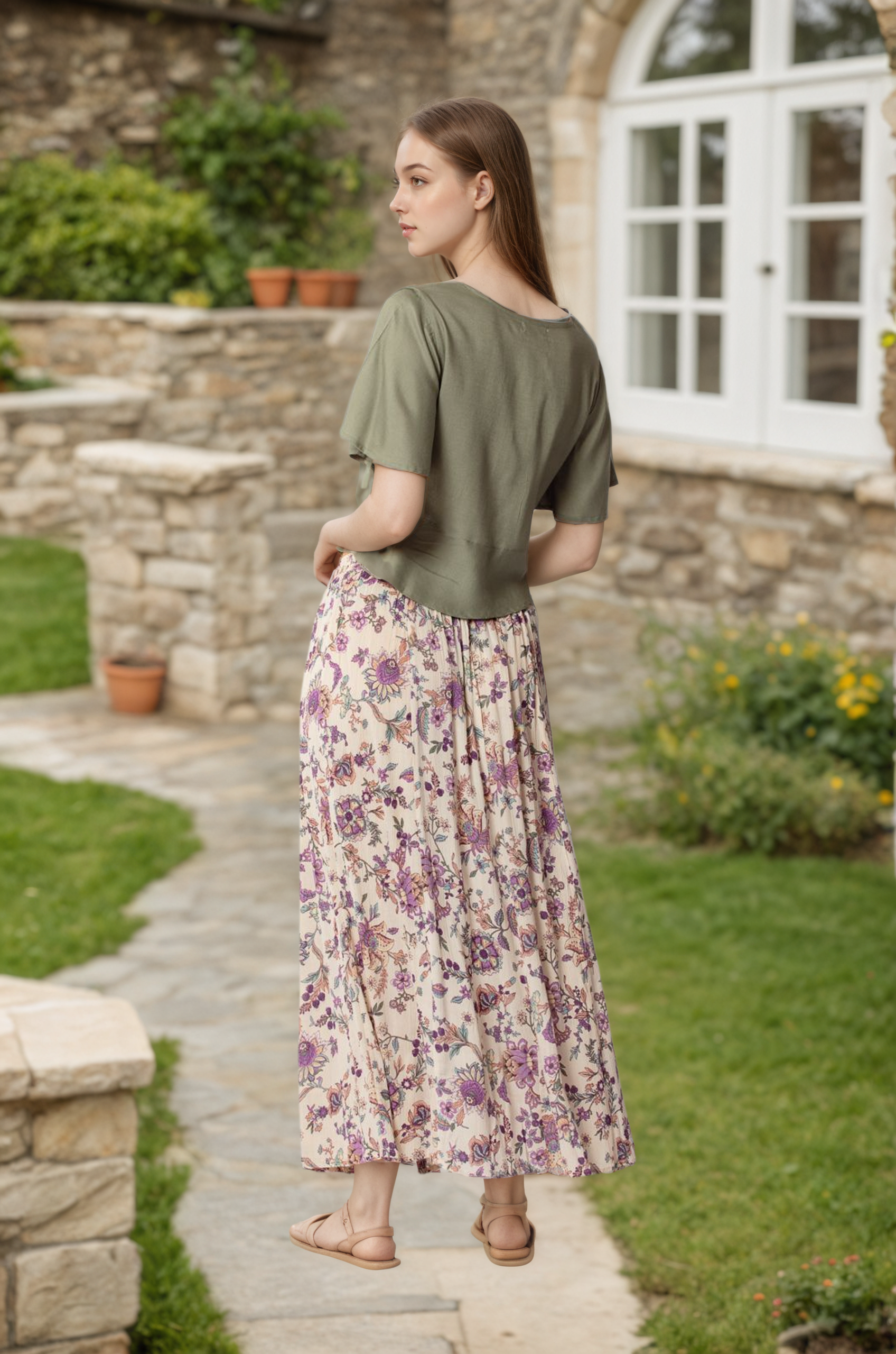 Aunt Julia Vintage Green Top