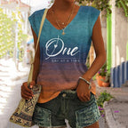 Women's Retro One Day At A Time Print Tank Top