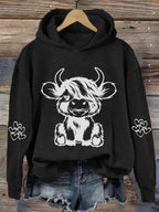 Women's Highland Cow Casual Hoodie