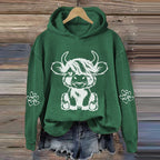 Women's Highland Cow Casual Hoodie