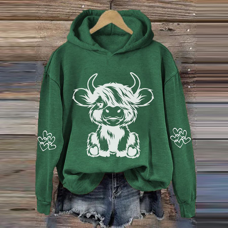 Women's Highland Cow Casual Hoodie